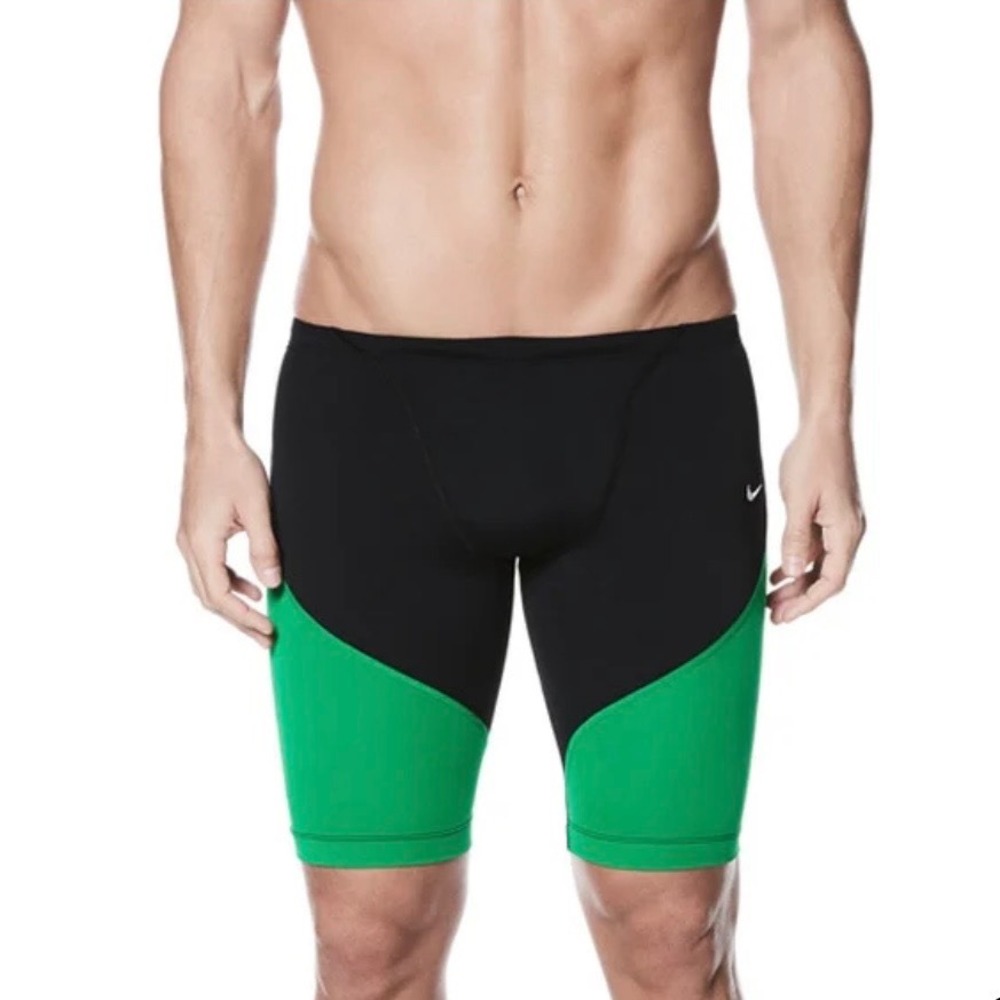 Nike Mens Performance Poly Swim Jammers Black Green Size 28
